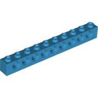 Lego kostka s otvory (kostička s dírami) 1x10, azurová tmavá (6197913)